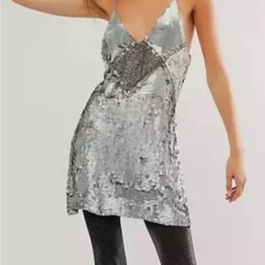 Jen’s Pirate Booty X Free People Silver Sequin Mini Dress